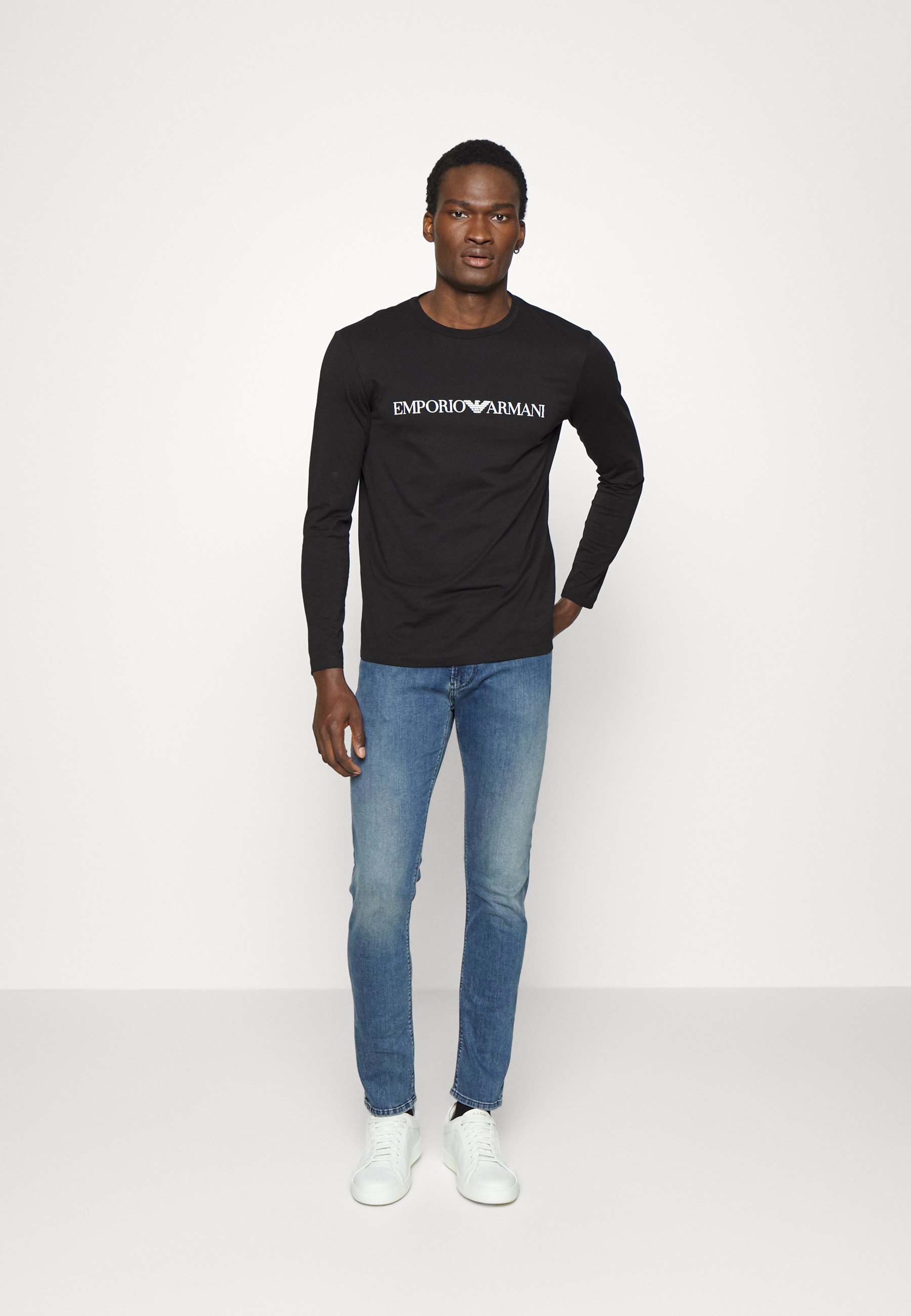 Emporio Armani top met lange mouwen - nero