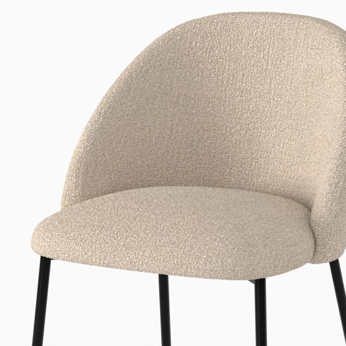 Juego de 2 sillas isla de cocina Karl de tela boucle beige, 66 cm - Rendez-Vous Déco