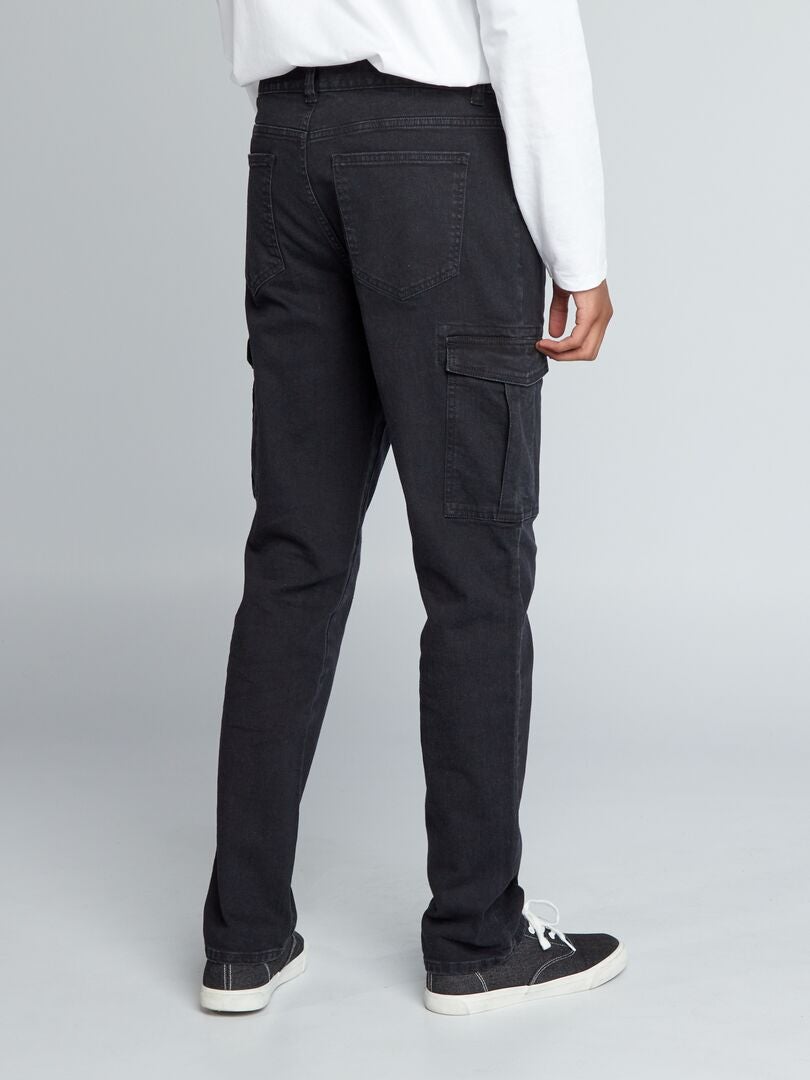Spodnie jeansowe Slim Fit Multi-Pocket - 36L - CZARNE