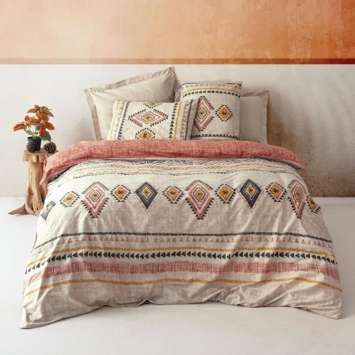 Beddenset - 1 dekbedovertrek 220 x 240 cm + 2 kussenslopen 60 x 60 cm - 100% versterkt katoen - Rood