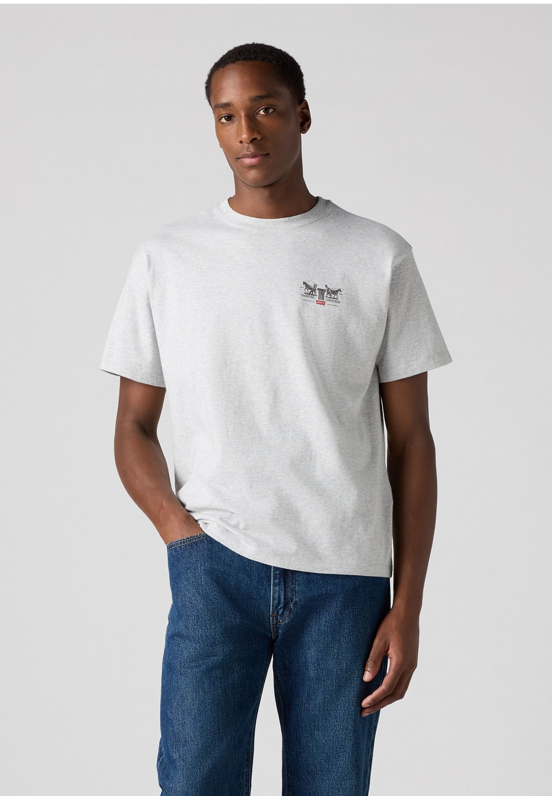 Levi's® VINTAGE FIT GRAPHIC TEE - T-shirt met print - lichtgrijs gemêleerd