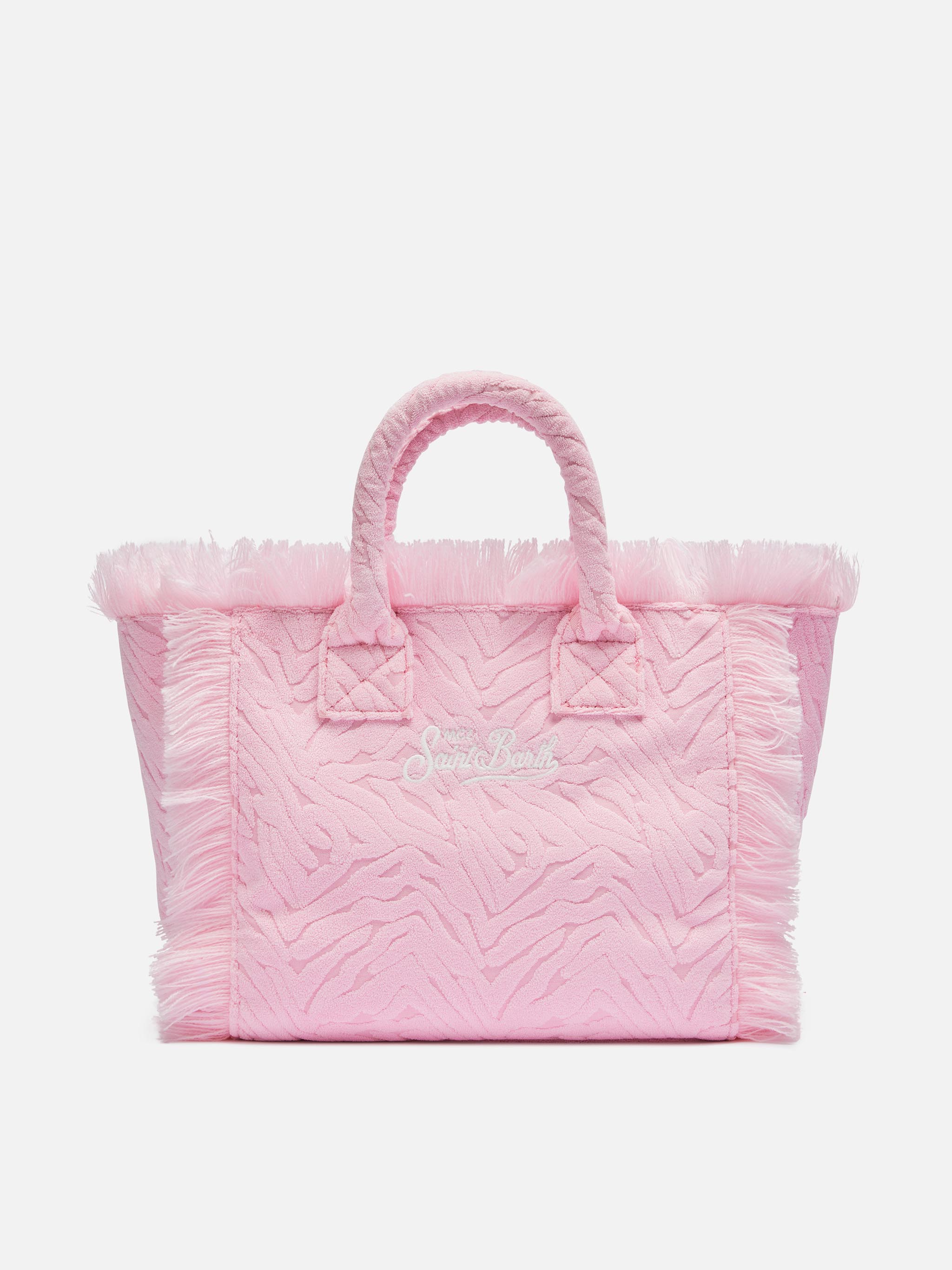 Colette roze sponsen tas met reliëf zebraprint