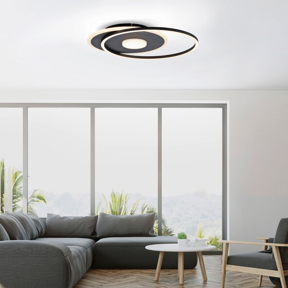 Lampă de tavan LED Domino, rotundă, 45 x 39,5 cm