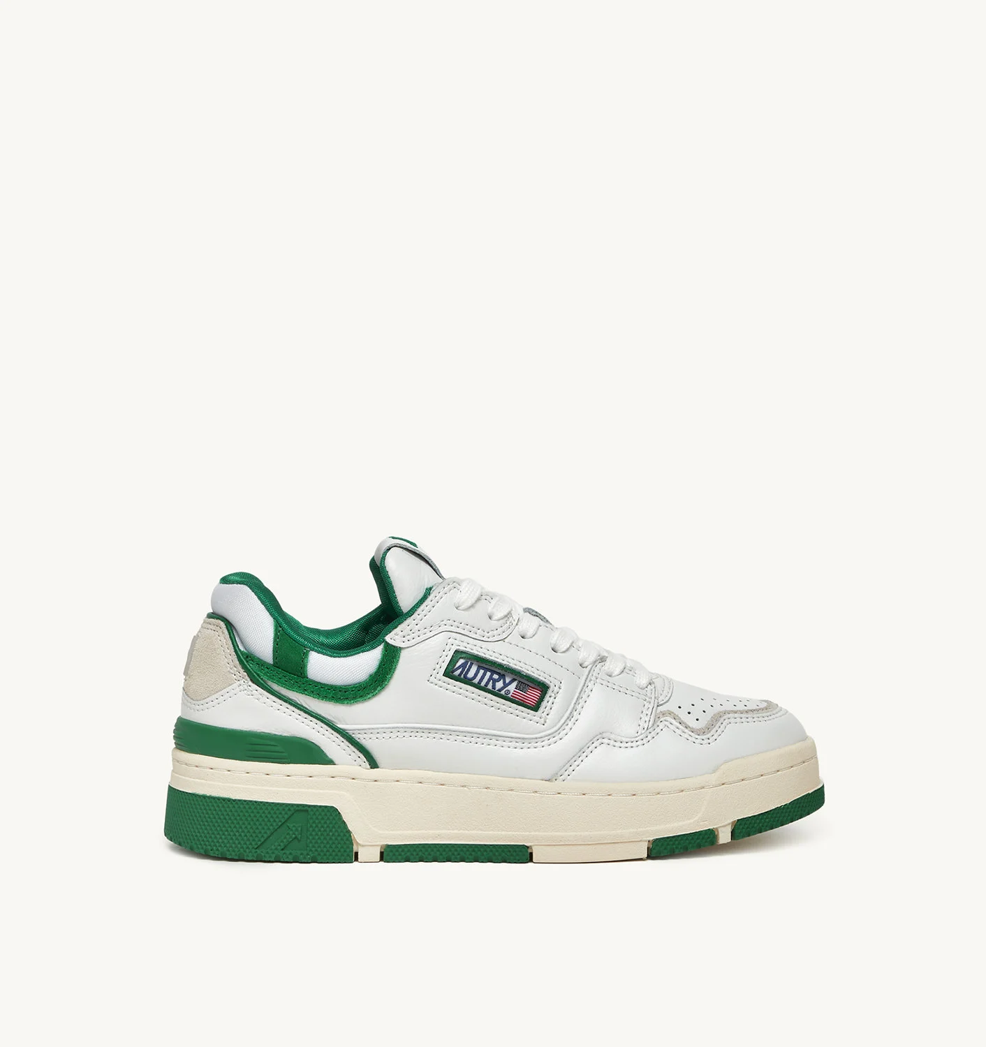 Adidași CLC din piele albă și verde