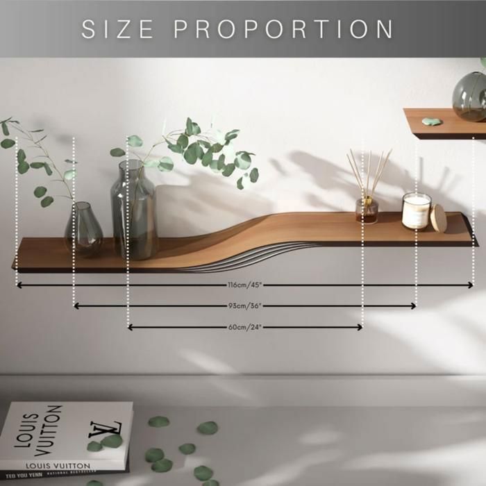 Etagère murale flottante - EWART WOODS - En bois frêne 60 cm - Design moderne courbé