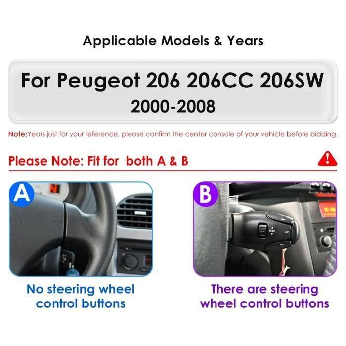 2+32G Android auto multimedia speler voor PEUGEOT 206 206CC 206SW 2000-2008 GPS stereo audio head unit autoradio Carplay FM