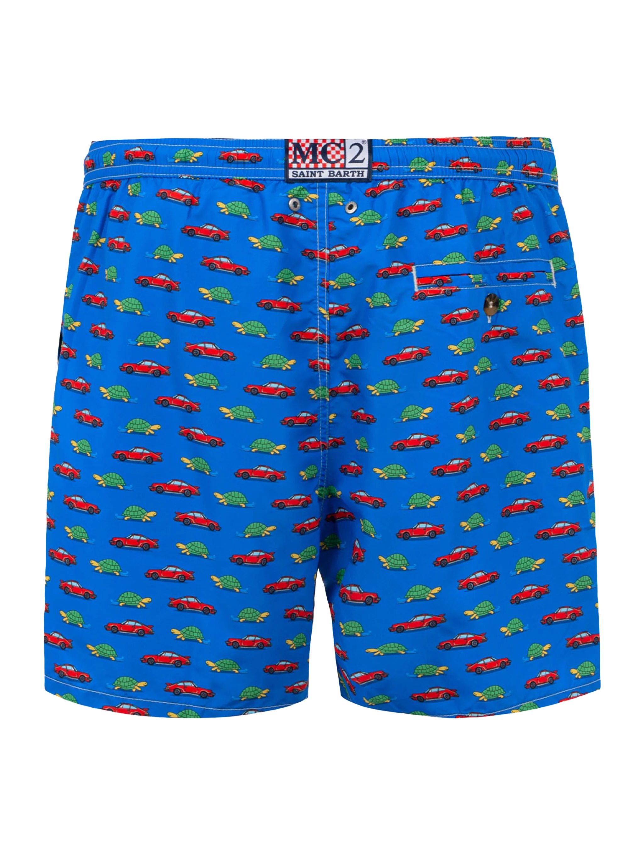 Costume da bagno da uomo in tessuto leggero con stampa tartaruga e aut