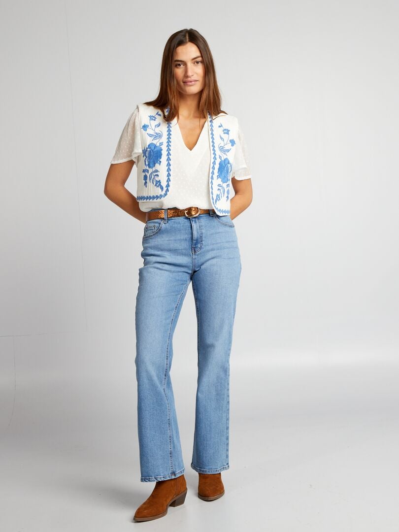 Plumetis blouse - WIT