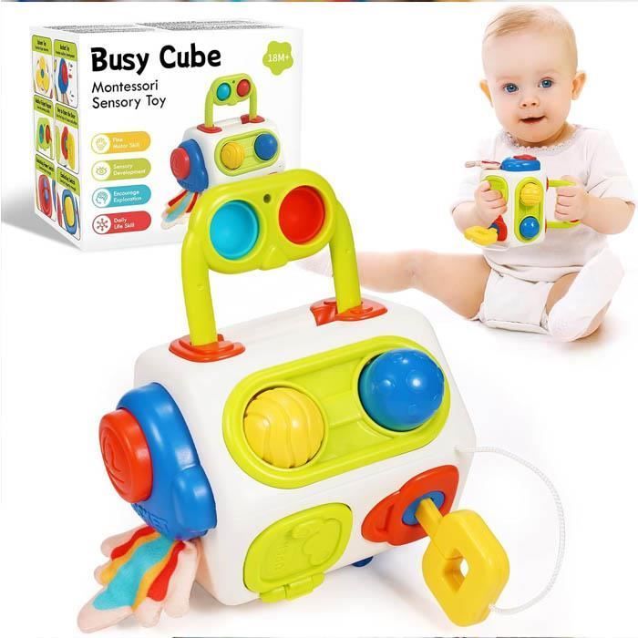 Cubo de actividades 9 en 1 para bebés, juguete para bebés de 6 a 18 meses, juegos para niños de 1 año, juguete para bebés de 1 a 2 años, regalo para bebés de 1 a 2 años, juguetes sensoriales Montessori.