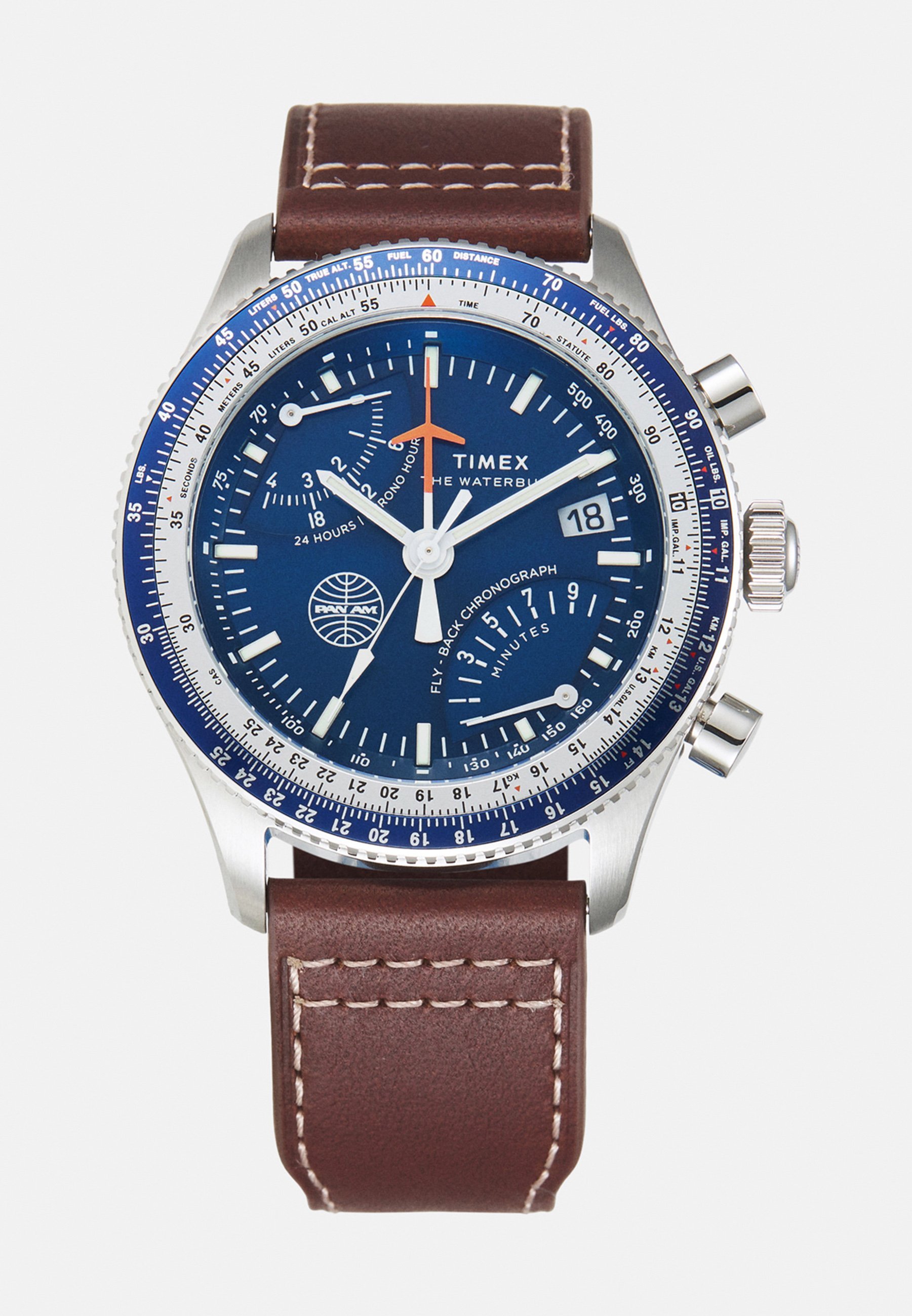 Timex PAN AM WATERBURY FLY BACK - Kronográf karóra - barna