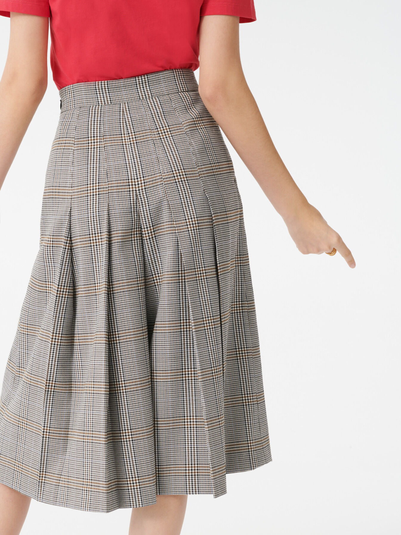 Pantaloni în carouri stil Bermuda - Gri