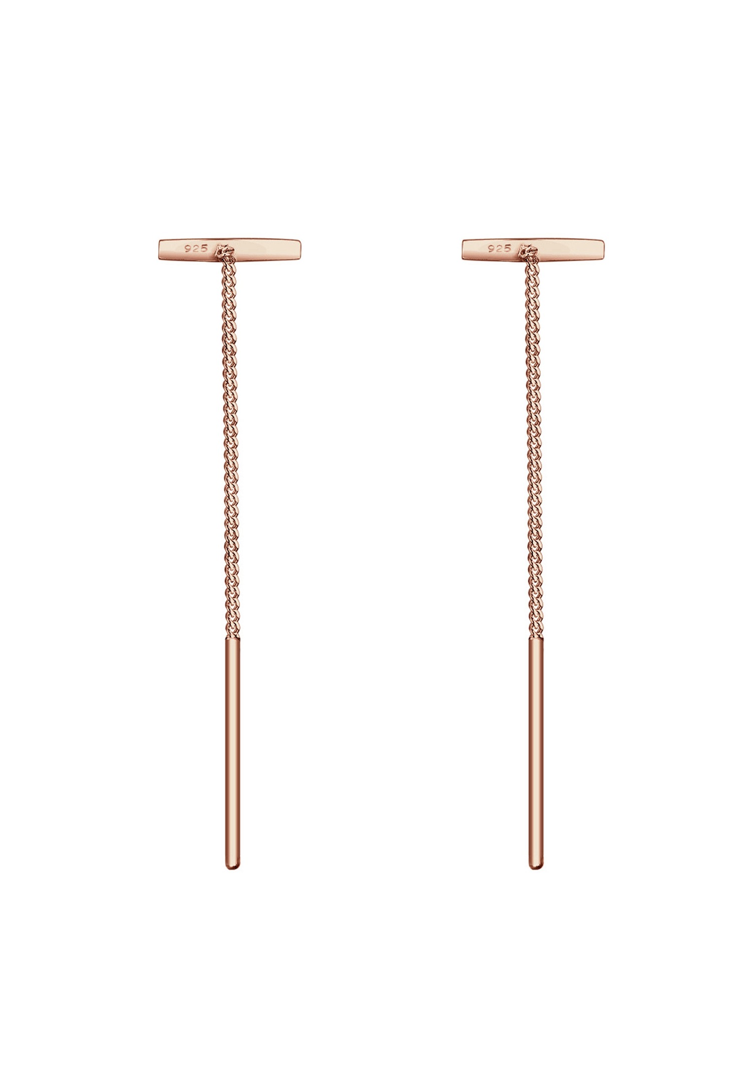 Elli Femmes Pendentif d'oreilles Pull-Through Bâton Géo Tendance en Argent Sterling 925