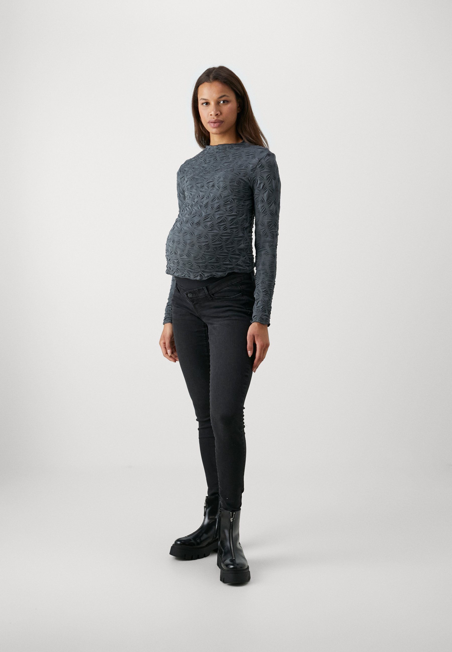 Vero Moda Maternity VMMSOPHIA SKIN FOLD UP - Jean skinny - noir