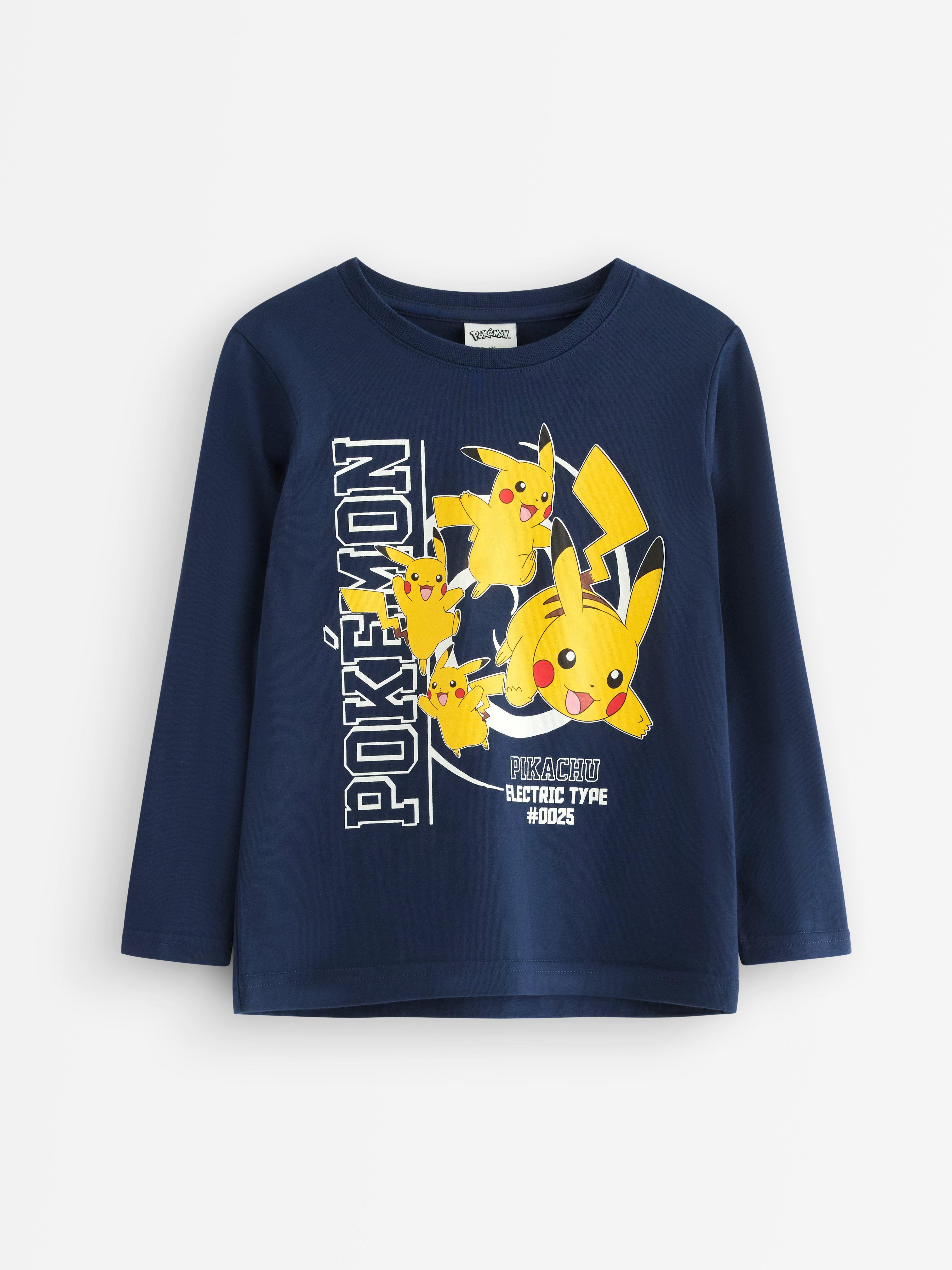 Camiseta de manga comprida Pokémon azul-escuro