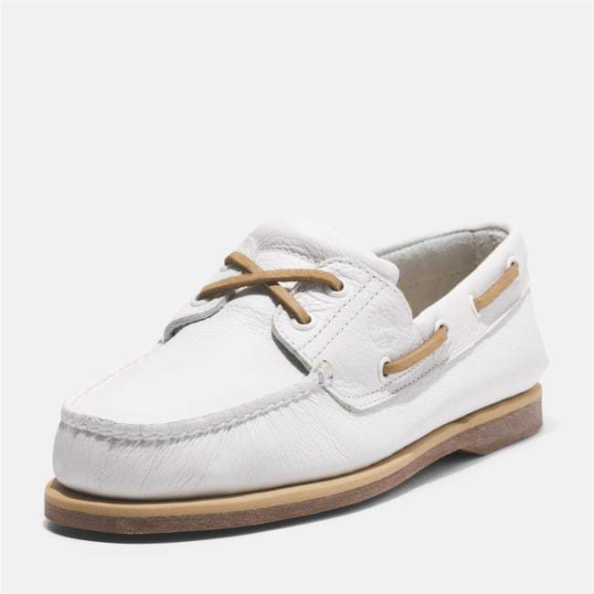 Scarpa da Barca in Pelle Classic da Uomo in                bianco