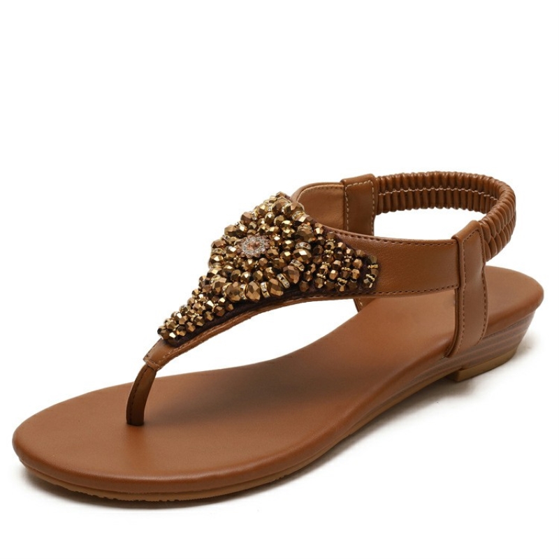 Sandali estivi da donna con strass, scarpe basse con punta a clip, scarpe casual da spiaggia per esterni, comode e alla moda, infradito da donna