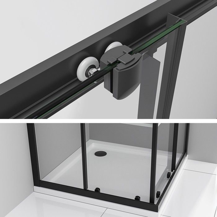 LANABLACK Shower Enclosure H 190 cm Sliding Door Dimensions - 90 x 90 cm, Semi-opaque Glass