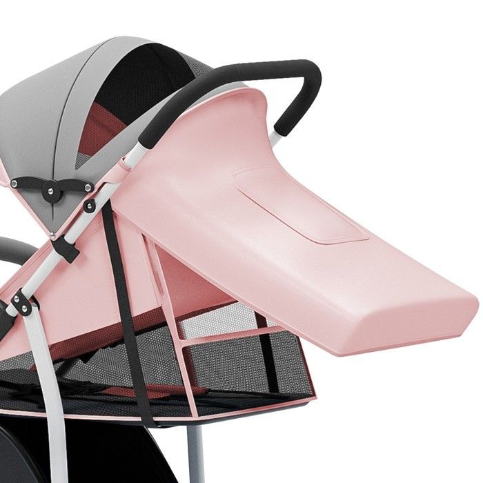 Cochecito XUANYU - Hasta 22 kg, reclinable, plegable con portavasos, protector de lluvia, cesta de compras XL - Rosa