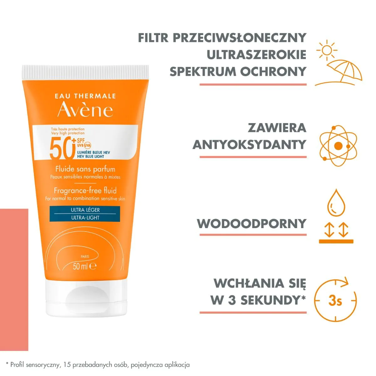 Avène Sun Bardzo Wysoka Ochrona Fluid bezzapachowy SPF50+