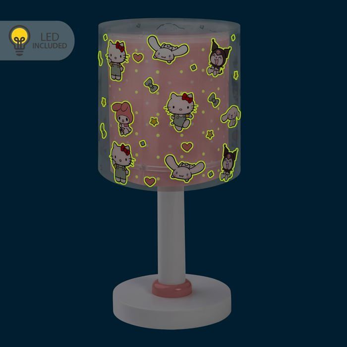 Kindernachtlampje/tafellamp met Hello Kitty/My Melody/Cinnamoroll/Kuromi-thema, 4W LED, inclusief lampje.