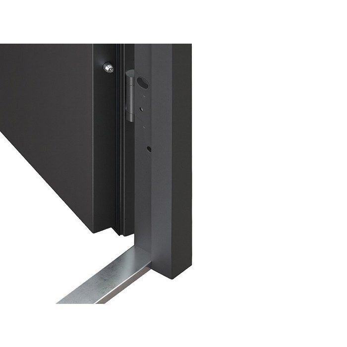 Puerta frontal de acero macizo y acero inoxidable, 207 cm de alto x 100 cm de ancho, color antracita - 68 mm de espesor - apertura a la derecha - LUSADA