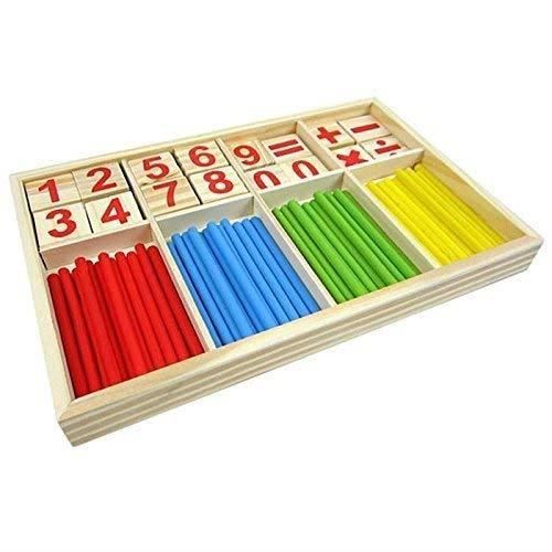 Juego digital Montessori de palitos de madera para matemáticas, inteligencia y aprendizaje preescolar - Juguetes educativos para niños - Materiales didácticos