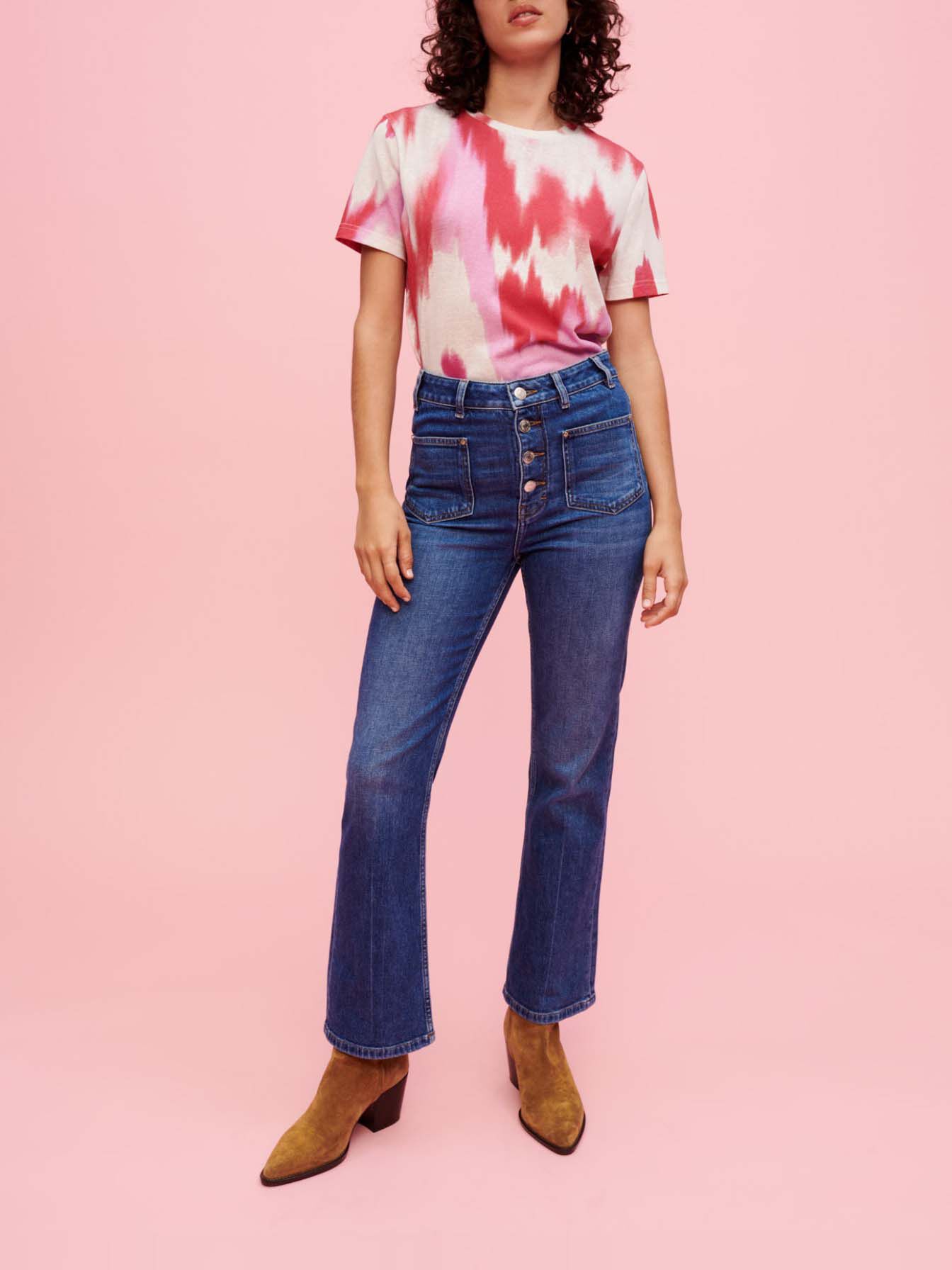 Tricou fuchsia tie and dye - Fuchsia tie dye