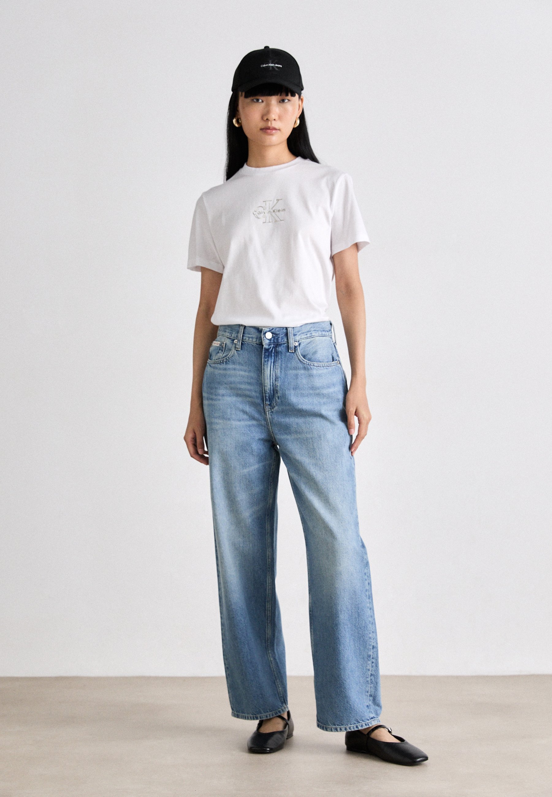 Calvin Klein Jeans CLASSIC FOIL MONOLOGO T-shirt - T-shirt met print - helder wit