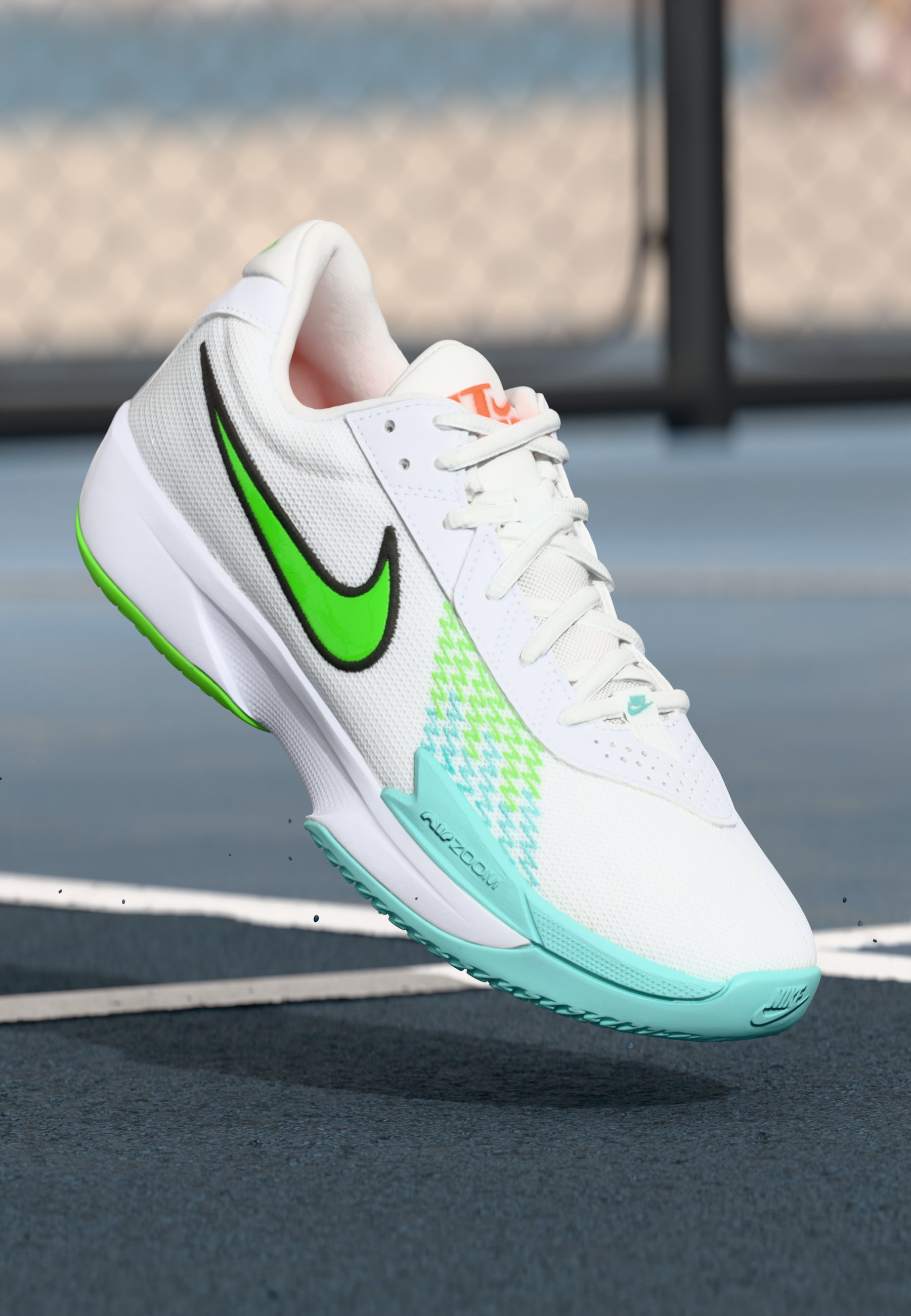 Nike Performance GT CUT ACADEMY - Buty do koszykówki - biały/zielony/bielony turkus/czarny