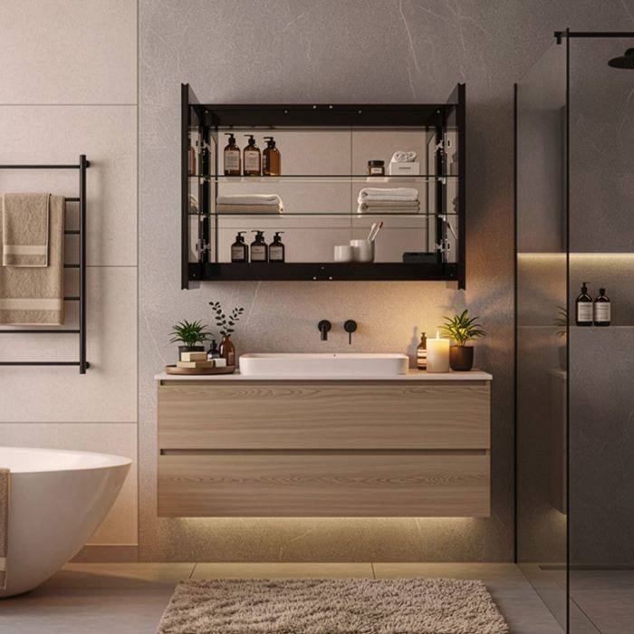 Espejo LED HOME DELUXE EVE – Color: Negro – Tamaño: 80 x 60 cm