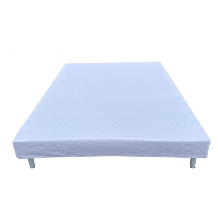 Gestoffeerde bedbodem - 140x190 cm - 16 latten - Wit
