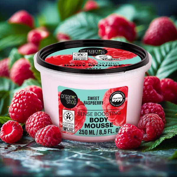 Økologisk Shop Sense Boost Body Mousse Søt Bringebær 250ml