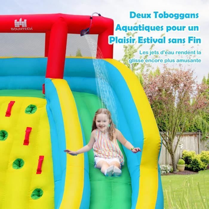 Castillo hinchable - DREAMADE - Tobogán hinchable con rocódromo y cañón de agua - Para niños de 3 a 8 años