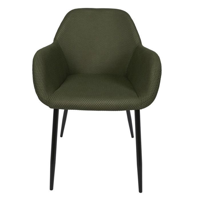 Set of 2 dining chairs in khaki 3D textured mesh fabric - ELECTRON
