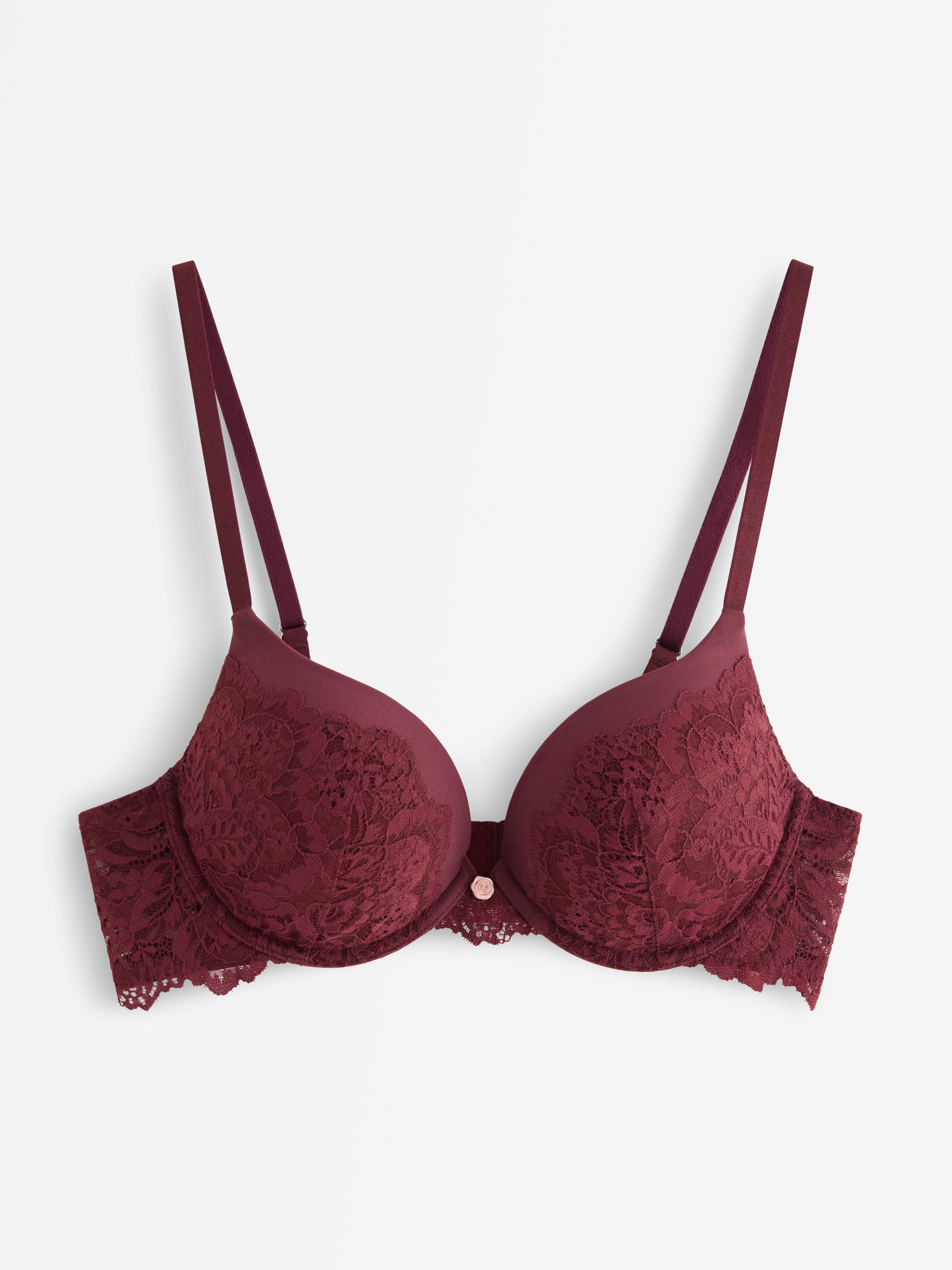 Malva push up-bh med spets Rojo Oscuro Polvoriento
