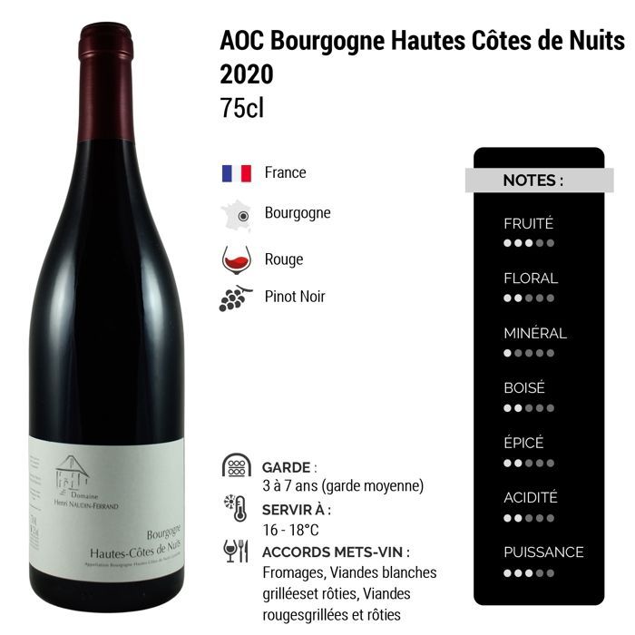 Domaine Naudin-Ferrand Bourgogne Hautes Côtes de Nuits 2020 - Burgunderrotwein (3x75cl)