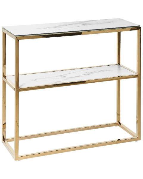 Konsola stolik 80x30 cm szkło stał biało-złota