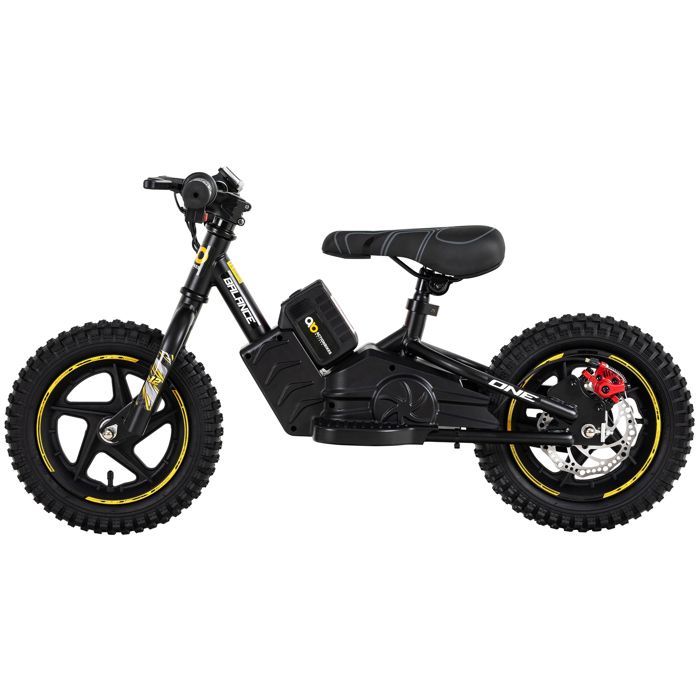 Bicicleta eléctrica de equilibrio para niños, 12 pulgadas, 250 vatios, frenos de disco, 3 velocidades.
