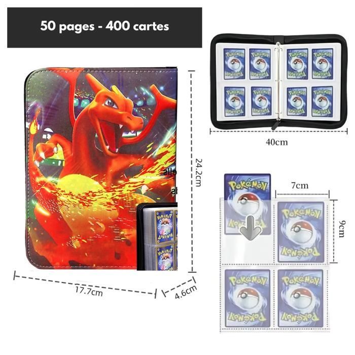Organizador de Coleção de Cartas - Álbum para 400 Cartas - Compatível com Pokémon, Magic e Yu-Gi-Oh! - 50 Páginas com Protetores de Cartas - GAVI