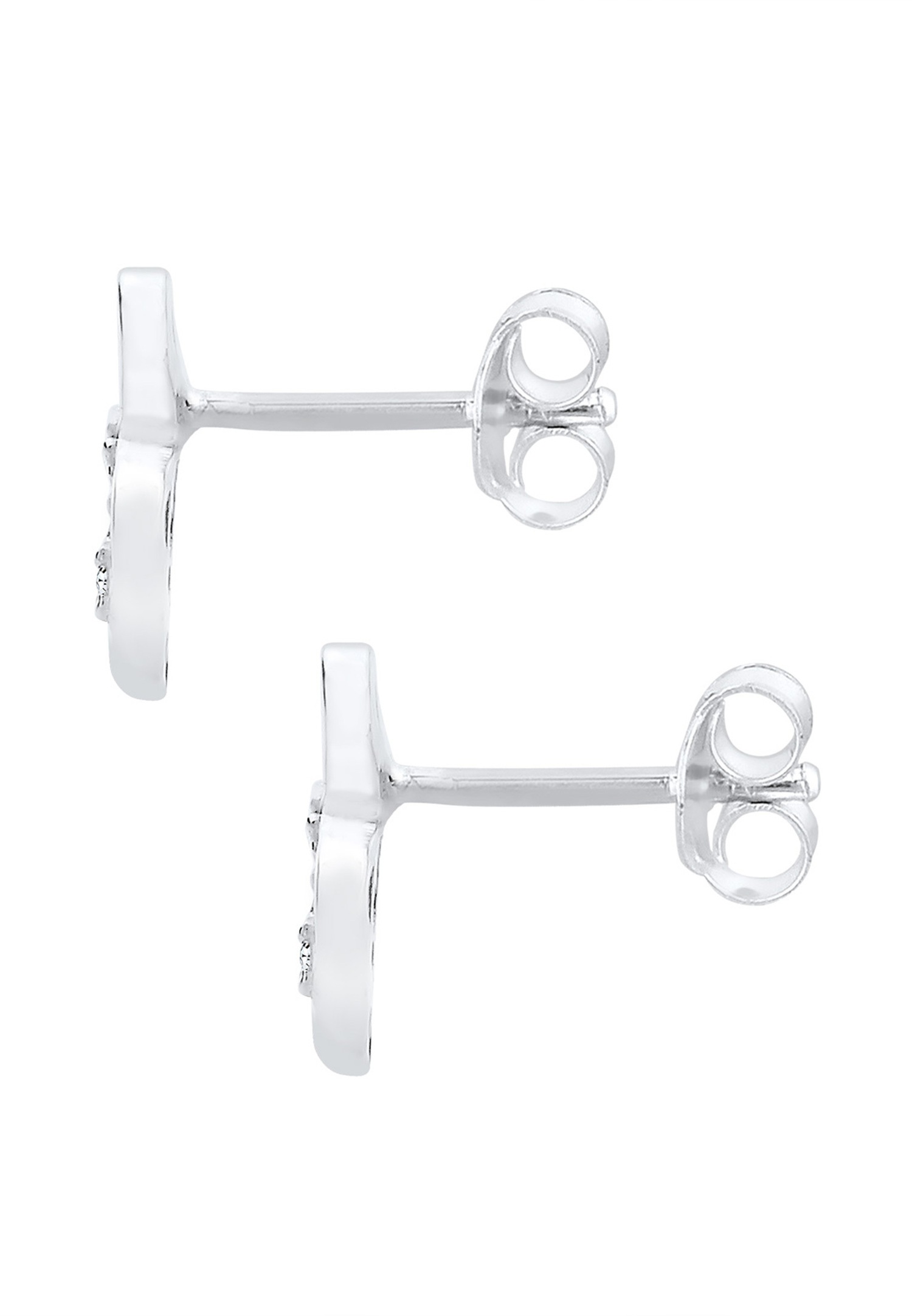 Elli Femmes clous d'oreilles motif clé de sol classique avec cristaux en argent sterling 925