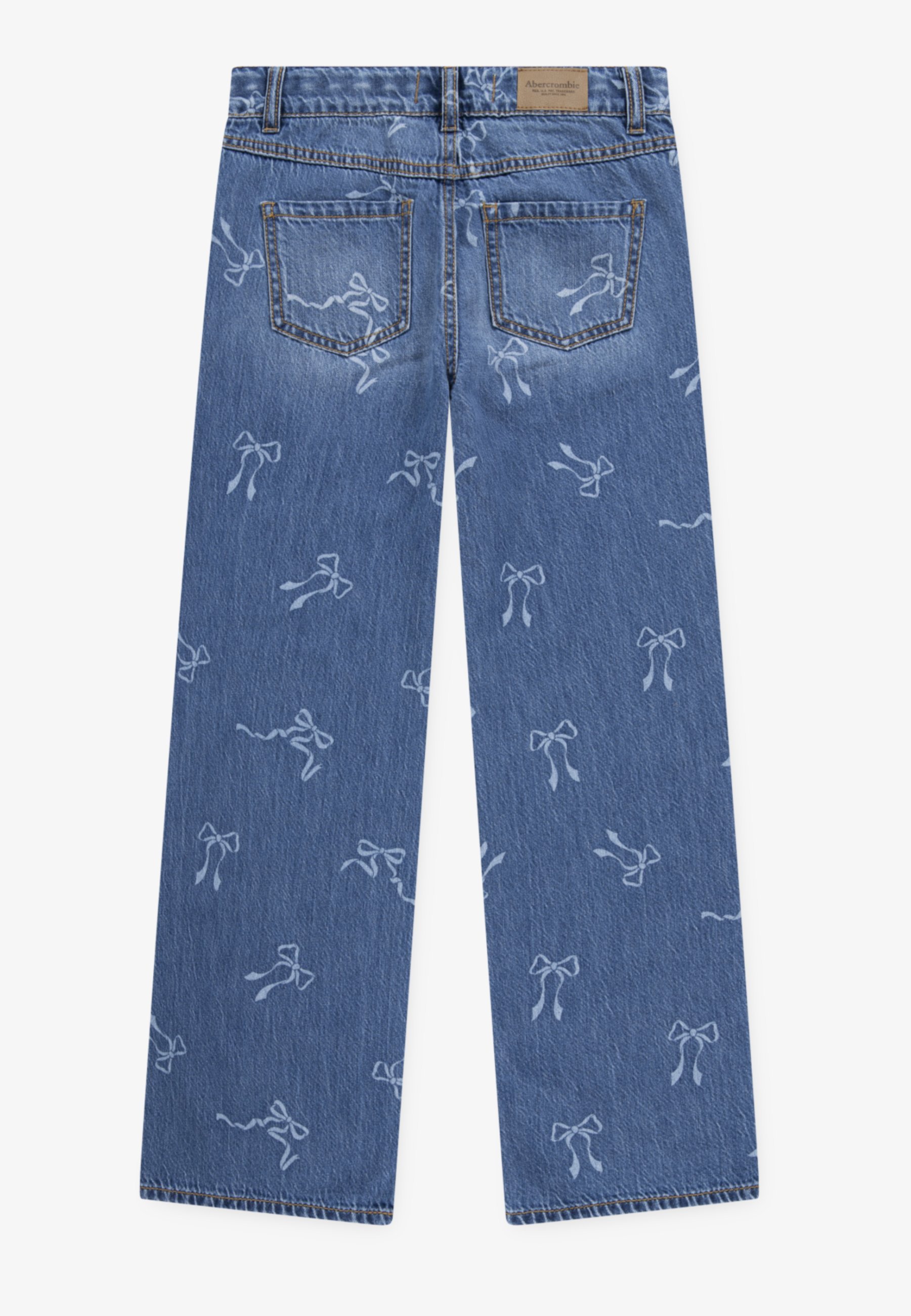 Abercrombie & Fitch DISCHARGE WIDE LEG - Rechte jeans - schemering