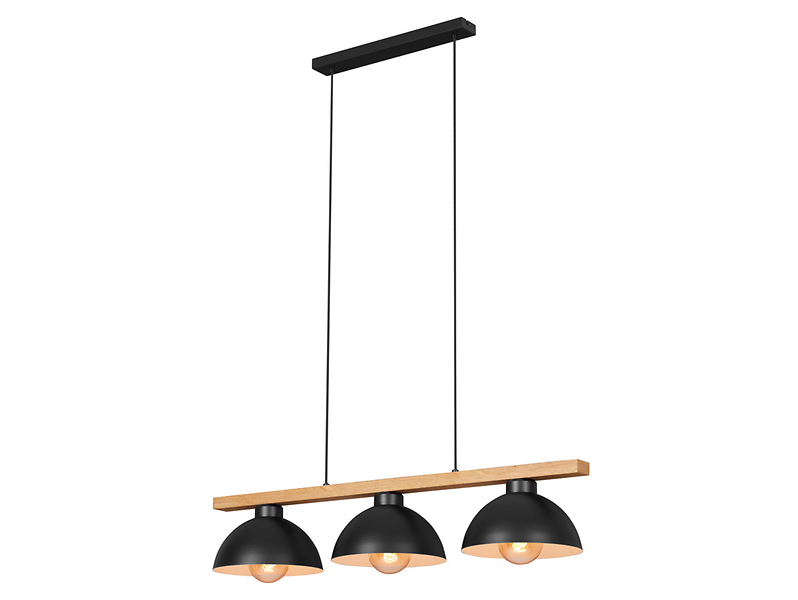 Lampa wisząca Vintage 3-punktowa metalowa czarna