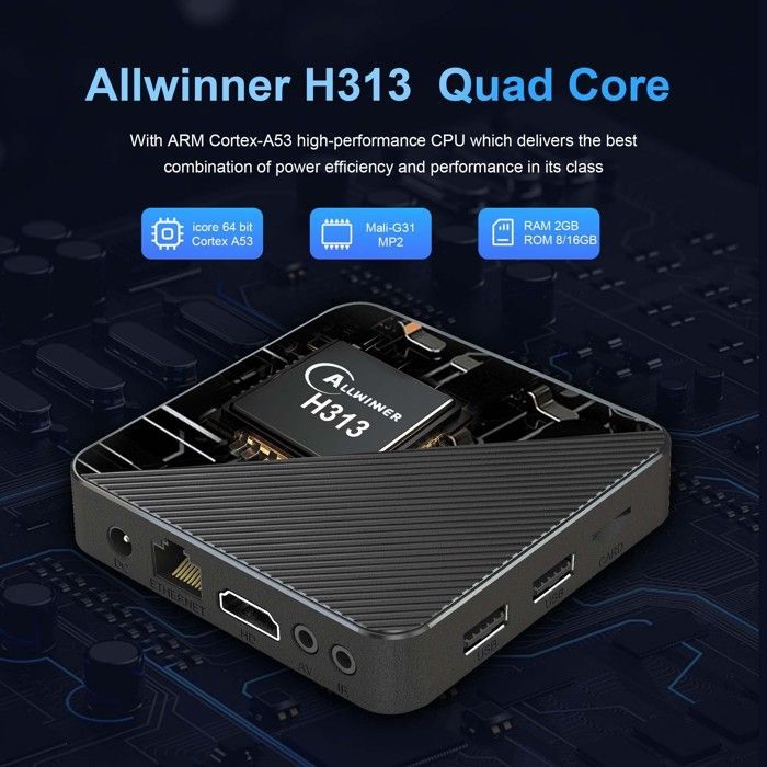 X96 Mini - TV BOX - 4K - 2/16GB - Boitier IPTV - Android 11.0 - Android TV - WiFi 2.4/5.0G - HDR 10 - Boîtier multimedia