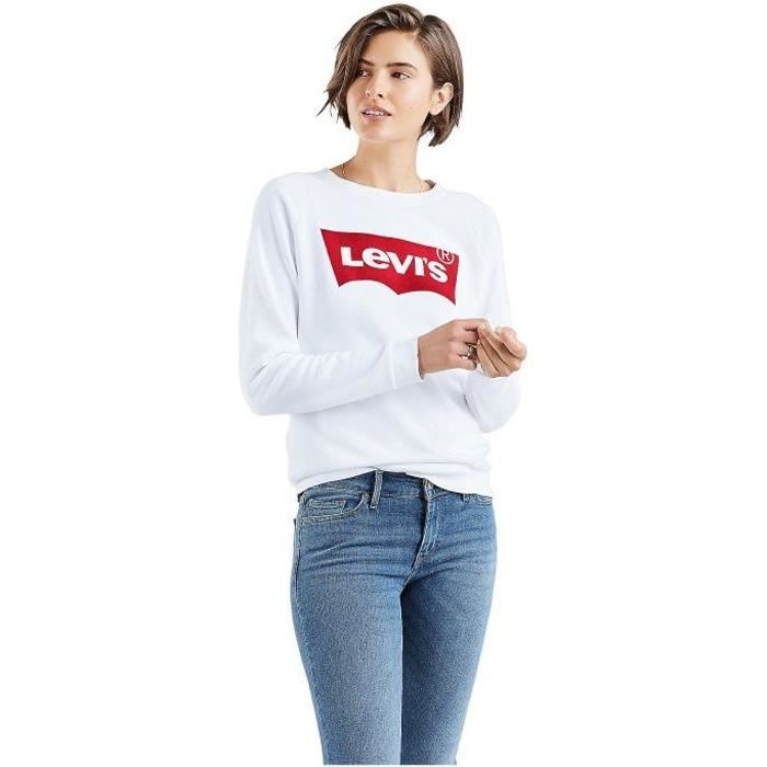 Pull sans capuche Levi's sweat à capuche blanc femme Levi's Graphic Hoodie