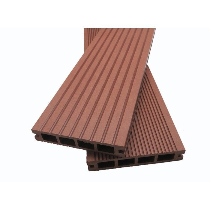 Lame terrasse bois composite alvéolaire Dual - L: 120 cm - l: 14 cm - E: 25 mm - Brun rouge