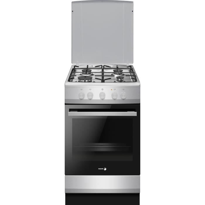 Cuisinière à gaz - FAGOR-FACG202S - 4 foyers - 74 L - 50 x 60 cm - Silver