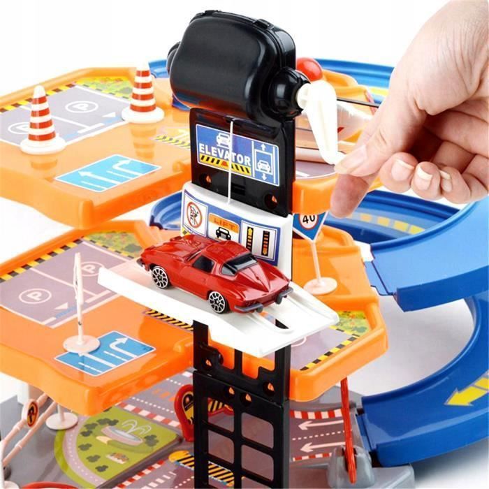 Garaje con aparcamiento, pista de coches, garaje de juguete para niños de 3, 4, 5, 6 años o más, circuito flexible para niños con 5 niveles.