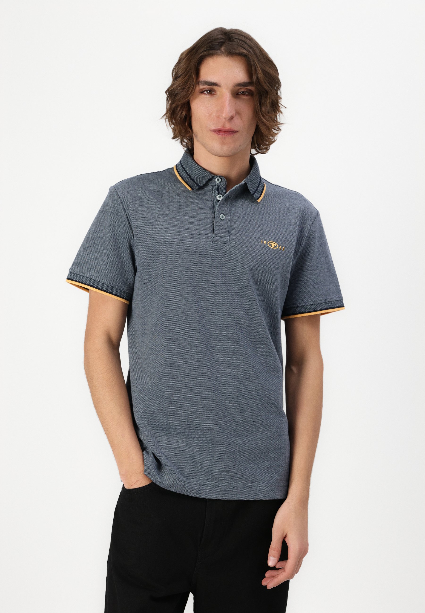 TOM TAILOR Poloshirt - marineblauw/grijs mintgroen