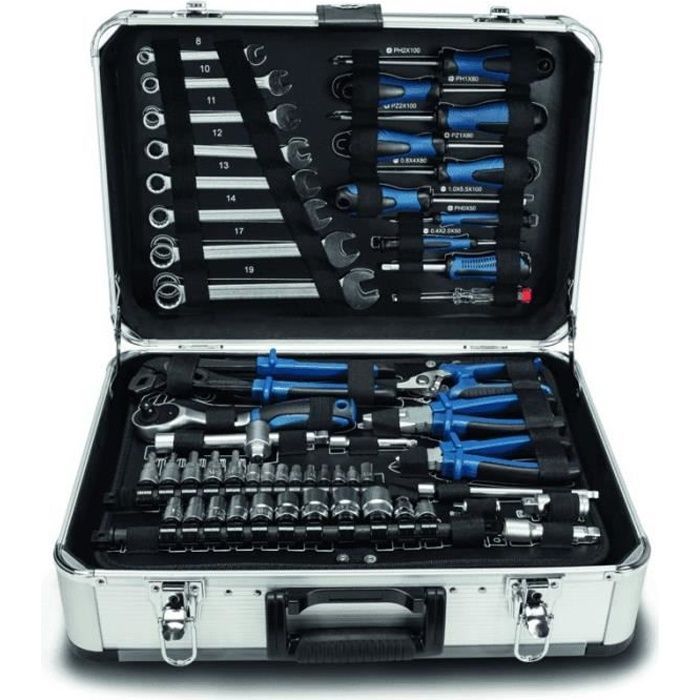 102-piece tool set - SCHEPPACH - TB150 - Chrome vanadium steel tools - Lockable aluminum case