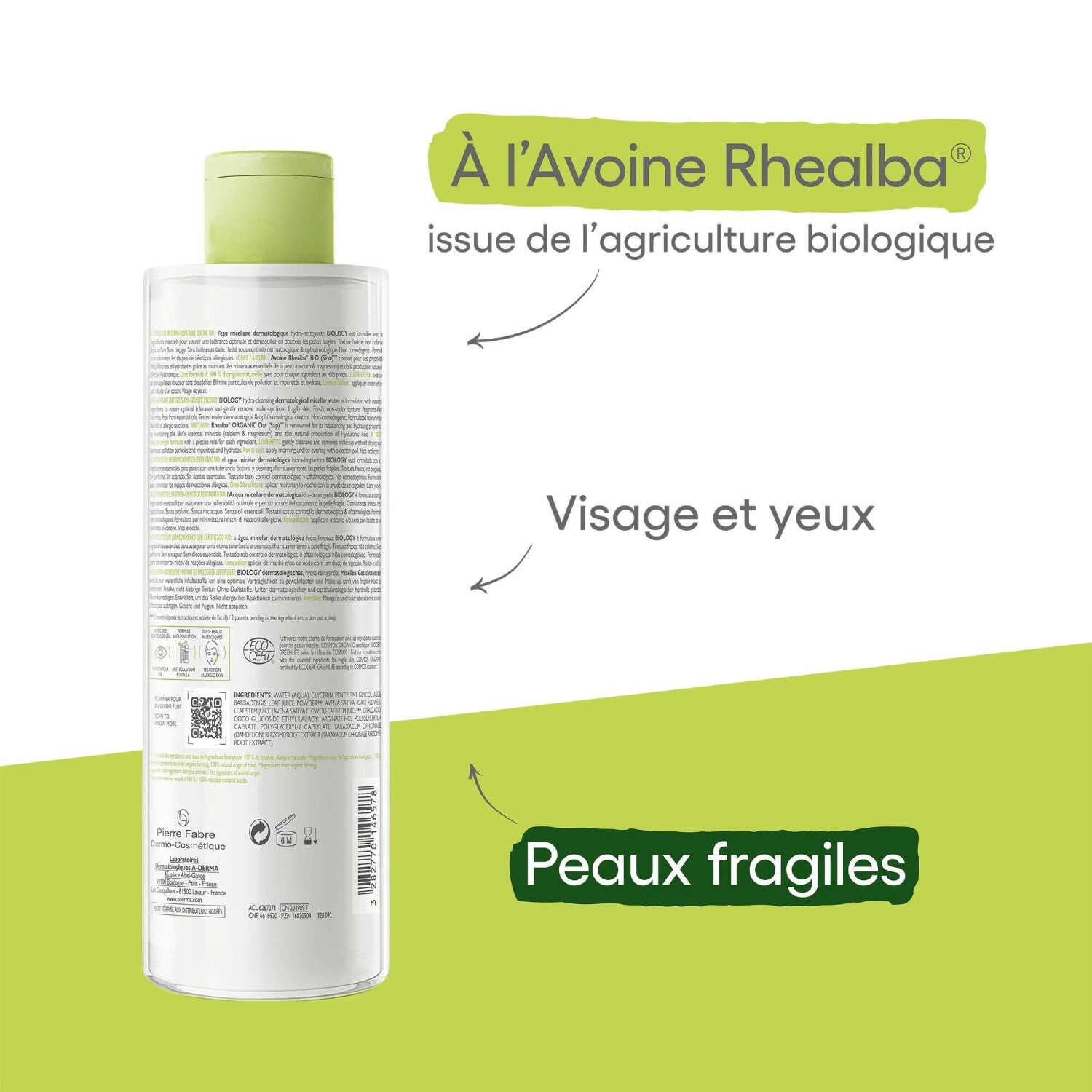 A-DERMA Eau micellaire dermatologique hydra-nettoyante